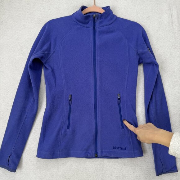Marmot Jacket Womens XS Purple Polartec Fleece Full Zip Pockets Outdoor D8290 - Picture 6 of 15